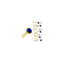 Load image into Gallery viewer, Solid 14K Yellow Gold 2mm Genuine Sapphire Nose Ring