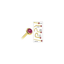 Load image into Gallery viewer, Solid 14K Yellow Gold 2mm Genuine Raspberry Rhodolite Garnet Nose Ring