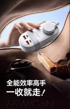 Load image into Gallery viewer, 65W GaN Fast Charging Power Strip 7-in-1 Multi USB-A/C Port for Phone Laptop with Overcharge Protection Portable Travel Adapter