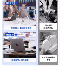 Load image into Gallery viewer, 65W GaN Fast Charging Power Strip 7-in-1 Multi USB-A/C Port for Phone Laptop with Overcharge Protection Portable Travel Adapter