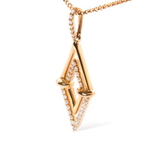 Load image into Gallery viewer, 14K Yellow Gold 1/4 Cttw Diamond Double Triangle Geometric 18" Pendant Necklace (G-H Color, SI1-SI2 Clarity)