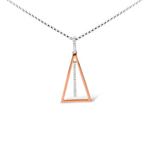 Load image into Gallery viewer, 14K Rose and White Gold 1/8 Cttw Diamond Windchime 18" Pendant Necklace (G-H Color, SI1-SI2 Clarity)