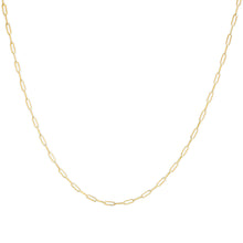 Load image into Gallery viewer, Solid 14K Yellow Gold 2.5mm Paperclip Chain Necklace Unisex 18" Inches