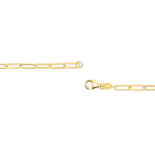 Load image into Gallery viewer, Solid 14K Yellow Gold 2.5mm Paperclip Chain Necklace Unisex 18" Inches