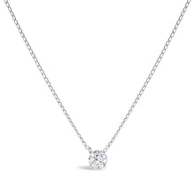 Load image into Gallery viewer, 14K White Gold Floating 1/2 Cttw Lab Grown Diamond Solitaire Pendant Necklace - 18" Inches