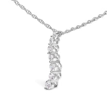 Load image into Gallery viewer, .925 Sterling Silver 1/4 Cttw Lab Grown Diamond Journey Pendant Necklace - 18" Inches