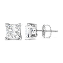 Load image into Gallery viewer, 14K White Gold 1.0 Cttw Princess Cut Lab Grown Diamond Solitaire Stud Earrings (F-G Color, VS2-SI1 Clarity)