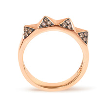 Load image into Gallery viewer, 14K Rose Gold 1/4 Cttw Brown Diamond Pyramid Band Ring (Brown Color, SI1-SI2 Clarity)- Size 7