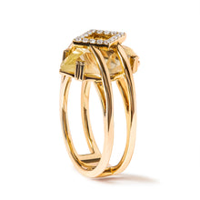 Load image into Gallery viewer, 14K Yellow Gold 15x15 MM Marquise Cut Yellow Topaz and Diamond Accent Statement Cocktail Ring (G-H Color, SI1-SI2 Clarity)