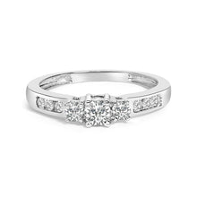 Load image into Gallery viewer, 10K White Gold 1/2 Cttw Diamond Three Stone Ring