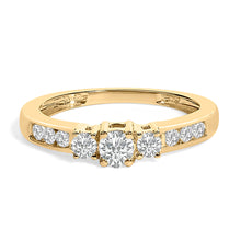 Load image into Gallery viewer, 10K White Gold 1/2 Cttw Diamond Three Stone Ring