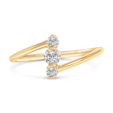 Load image into Gallery viewer, 10K White Gold 1/4 Cttw Lab Grown Diamond Vertical Three Stone Ring
