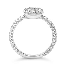 Load image into Gallery viewer, Sterling Silver 1/4 Cttw Diamond Floral Round Braided Ring