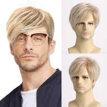 Load image into Gallery viewer, Short Natural Curly Hair For Male Young Men Heat Resistant Fiber Synthetic Wigs