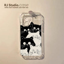 Load image into Gallery viewer, Cute Cat Transparent Phone Case For Iphone 11 12 13 Pro Max Case X Xs Max Xr Phone Case 7plus 8plus Case Cute Clear Protective Phone Cases