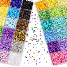 Load image into Gallery viewer, 5200Pcs Glass Rice Beads Jewelry Making Kit – 24-Grid Box for DIY Bracelets, Earrings & Kandi Accessories | Handmade Craft Supplies Set
