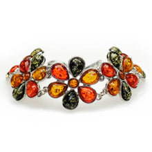 Load image into Gallery viewer, Fashion Hot Beautiful Flower Baltic Created Honey Multicolor Link Women's Wedding Bangle Bracelet L80401
