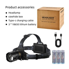 Load image into Gallery viewer, COBA Powerful XHP360 36-core Headlamp Flashlight 18650 Rechargeable ZOOM Head Flashlights High Power Head Lamp Fishing Headlight
