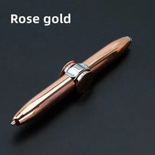 Load image into Gallery viewer, LED Gyro Spinner Pen – Multifunctional Metal Fidget Ballpoint Pen with Light | Stress Relief Spinning Pen for Writing, Focus & Gifts