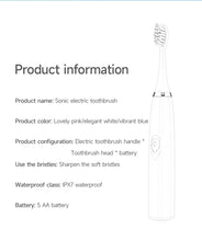 Load image into Gallery viewer, Electric Toothbrush for Adults Soft DuPont Bristle Portable Battery Endurance IPX6 Waterproof Intelligent Effective Oral Care