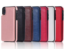 Load image into Gallery viewer, Leather Retro Card Holder Flip Cover for iPhone 11 12 13 14 Pro Max Mini Wallet Case iPhone 11 PU Leather Flip Cover Wallet Case For iPhone