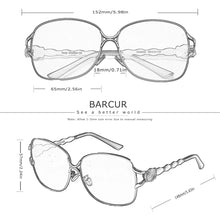 Load image into Gallery viewer, BARCUR Women’s Polarized Sunglasses – Oversized Elliptical Black Frame UV400 Protection Outdoor Fashion Mirror Leg Design High Quality Trendy Style Sunglasses for Travel Driving & Summer Apparel