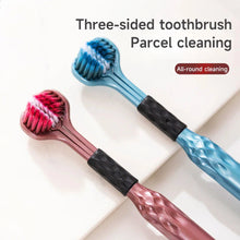 Load image into Gallery viewer, 3-Sided Toothbrush for Comprehensive Cleaning | Ideal Angle Design | Raised Tongue Coating Brush | 2-Pack | Soft Bristles for Ge