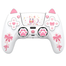 Load image into Gallery viewer, PlayVital Silicone Cover w/Joystick Caps and Sticker for ps5 Controller, for ps5 Charging Dock - Sweetheart Kitty Black