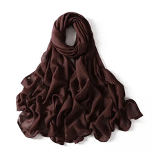 Load image into Gallery viewer, Women’s Large Cotton Rayon Hijab Scarf – 180x95cm Plain Wrap & Shawl