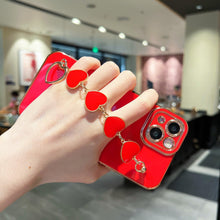 Load image into Gallery viewer, Luxury Love Heart Elegant Sparkle Case With Chain Bracelet Strap Soft Protective Bumper Cover Compatible with iPhone Bracelet soft case for iPhone 12 Pro Max 11 pro max X XS XR 7 8 Plus Stylish Phone Cover