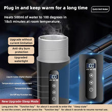 Load image into Gallery viewer, Electric Kettle 12V24V Portable Car Heating Cup 500ml Travel Heating Touch Screen Intelligent Adjustable Temperature Thermal Cup