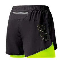 Load image into Gallery viewer, Men’s 2-in-1 Running Shorts – Quick-Dry Double Layer Gym Shorts for Training, Workout & Bodybuilding (Black)