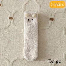 Load image into Gallery viewer, 2 Pairs Cute Socks Bear Women Coral Velvet Thick Plush Warm Socks Sleep Fluffy Socks Cute Cartoon Lovely Floor Fuzzy Sock Winter