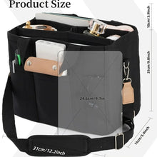Load image into Gallery viewer, Ladies Canvas Handbag Multi Pocket Large Capacity Tote Bag Adjustable Shoulder Strap Casual Shoulder Shopping Bag