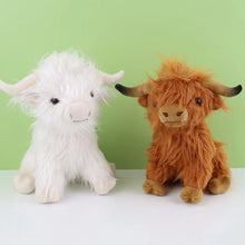 Load image into Gallery viewer, Highland Cow Plush Toy - Adorable Realistic Stuffed Animal with Long Fluffy Hair, Soft Cuddly Gift for Kids, Children & Collecto