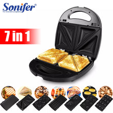 Load image into Gallery viewer, Electric Waffle Maker 7 In 1 Grill Sandwich Cake Donut Walnut Panini Plate Cooking Kitchen Appliances Toaster Breakfast Machine