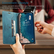 Load image into Gallery viewer, Vintage Wallet Case Card Holder Kickstand Built-in Magnetic Flip Leather Case for iPhone Leather Cases for iPhone 14 13 12 11 Pro Max Mini XR XS Max 8 7 6s Plus Wallet Flip Cover