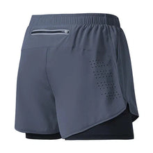 Load image into Gallery viewer, Men’s 2-in-1 Running Shorts – Quick-Dry Double Layer Gym Shorts for Training, Workout & Bodybuilding (Black)