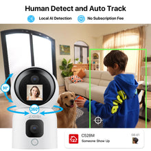 Load image into Gallery viewer, ZOSI 360° Smart Home Security Camera PTZ Auto Tracking Baby Monitor AI Panoramic HD Night Vision Indoor WiFi Surveillance Camera