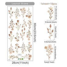 Load image into Gallery viewer, Boho Flowers Wall Stickers Child Watercolor Bedroom Living Room Home Decor Art Eco-frienly Removable Decals PVC Murals