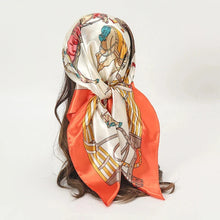 Load image into Gallery viewer, Satin Square Scarf β Elegant 2025 Print Hijab, Shawl & Hair Wrap