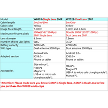 Load image into Gallery viewer, DEPSTECH Dual Lens 2MP 5MP Wireless Endoscope Camera Snake Inspection Zoomable Camera WiFi Borescope for Android & iOS Tablet
