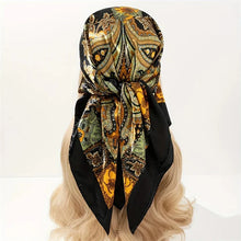 Load image into Gallery viewer, Satin Square Scarf β Elegant 2025 Print Hijab, Shawl & Hair Wrap