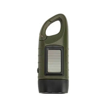 Load image into Gallery viewer, Portable LED Flashlight Tent Light Hand Crank Dynamo Solar Power Torch for Outdoor Camping Hiking Long-range Emergency Lantern