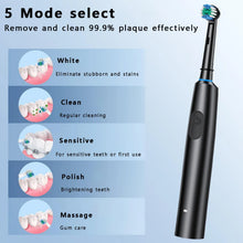 Load image into Gallery viewer, Electric Toothbrush Rotary Cleaning Teeth Brush Waterproof Electronic Tooth Brush With Timer Rechargeable Toothbrush with 8 Head
