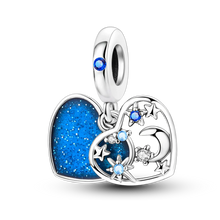 Load image into Gallery viewer, 925 Sterling Silver Pink Butterfly & Luminous Firefly Charm – Dangle Bead for Bracelet or Necklace | Elegant DIY Jewelry Gift for Women