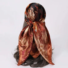 Load image into Gallery viewer, Satin Square Scarf β Elegant 2025 Print Hijab, Shawl & Hair Wrap