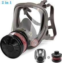 Load image into Gallery viewer, Full face respirator - mask with 40 mm gas filter canister for industrial gases, chemical, polishing, welding, spraying Gas mask