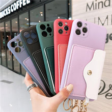 Load image into Gallery viewer, Luxury Wallet Phone Case For iPhone 13 Pro Max 11 12 Pro Max X XR XS 7 8 Plus 13 Mini Soft Silicone Handbag Card Phone Case Wallet Compatible iPhone Bag Cover