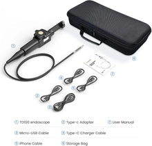 Load image into Gallery viewer, Two-Way Articulating Endoscope 180 Degrees Steering Industrial Endoscope With 6.2mm/8.5mm Diameter Probe For iPhone Android